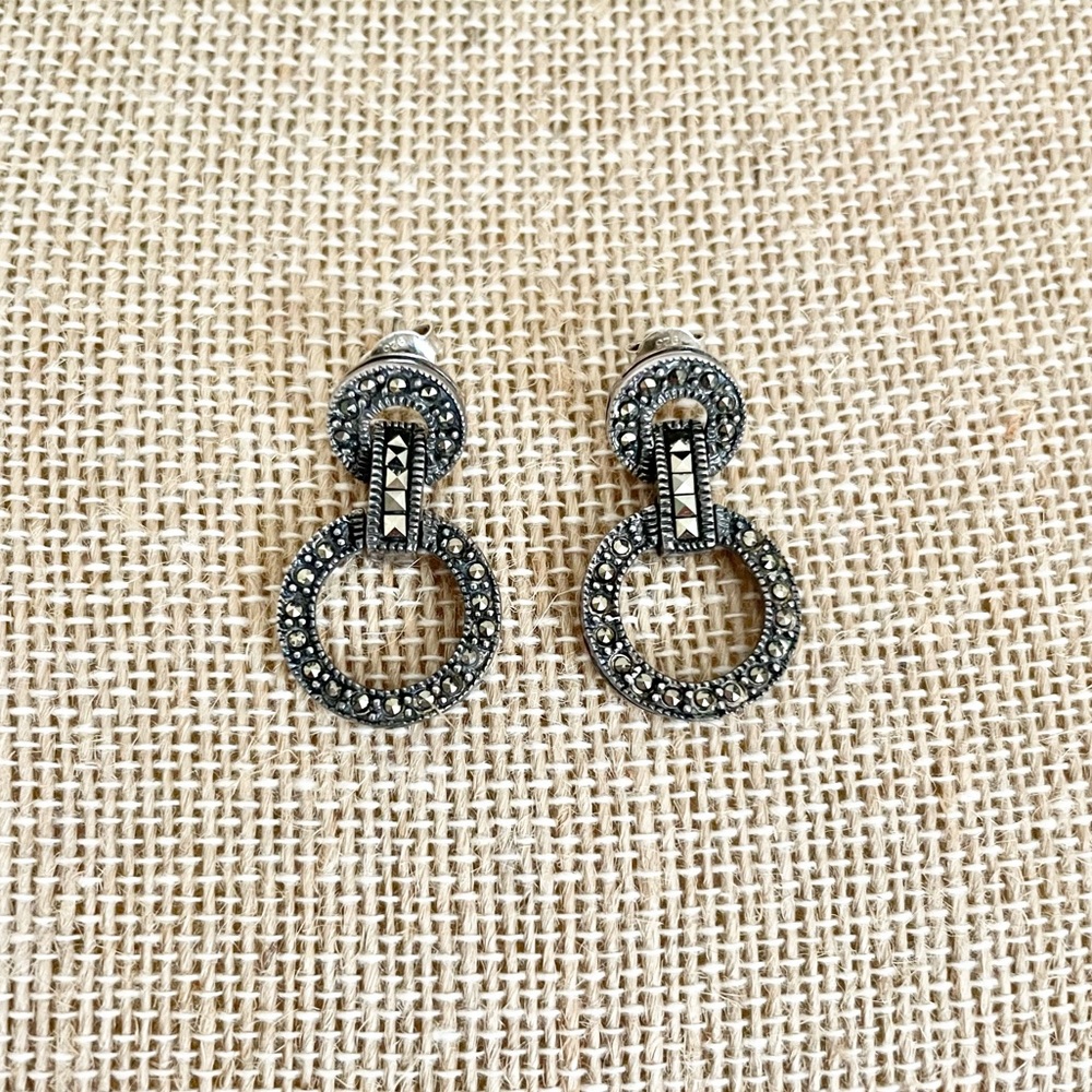 Judith Jack Round Drop Earrings